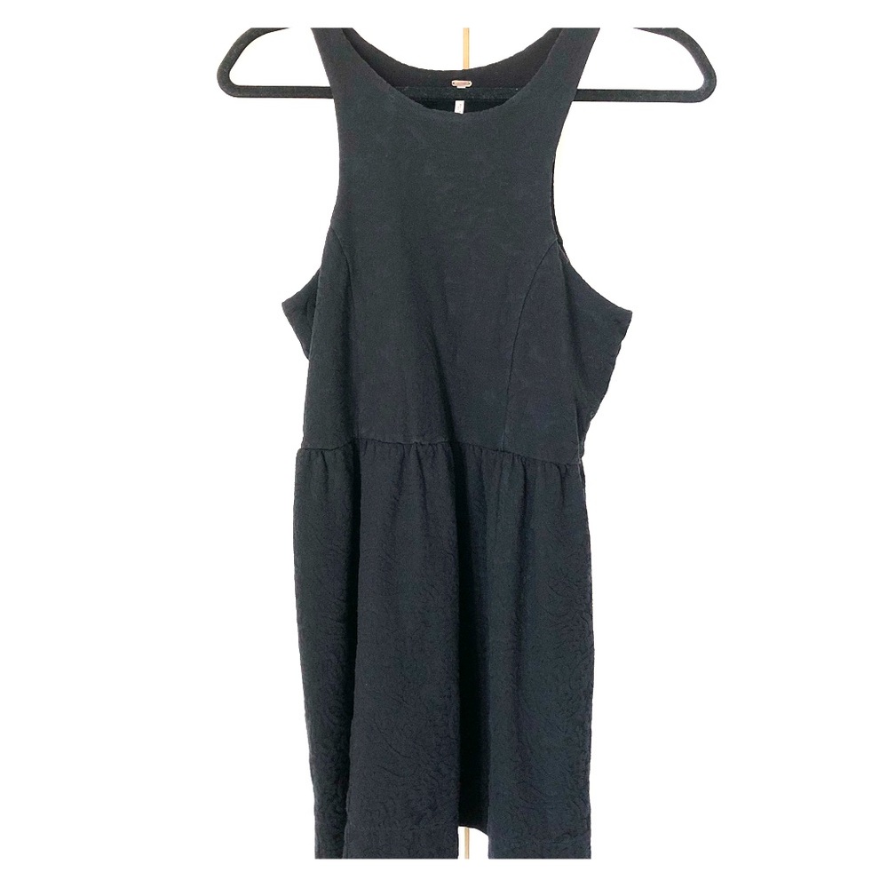 Free people black dress with floral patterns
